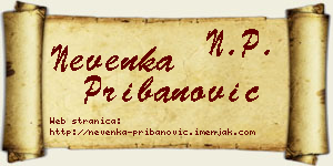 Nevenka Pribanović vizit kartica